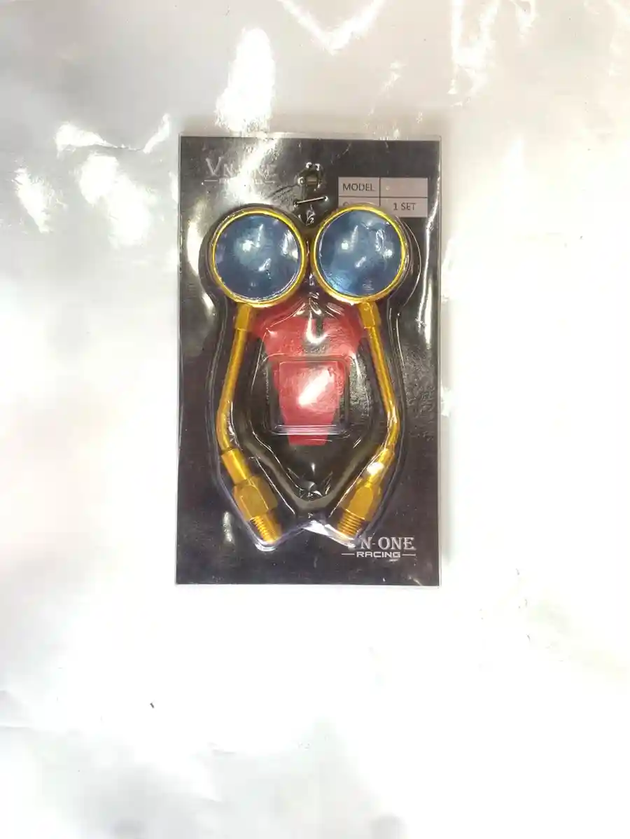 مراية زينة صغيرة مدورة - المقابض والمرايا - عادي – مراية صغيرة مدورة تُركب على الموتوسيكل للزينة وتحسين الشكل الخارجي.